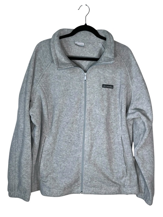 Columbia Jackets & Blazers - NWT Columbia Women's Heather Light Gray Full-Zip Teddy Fleece Jacket 3X